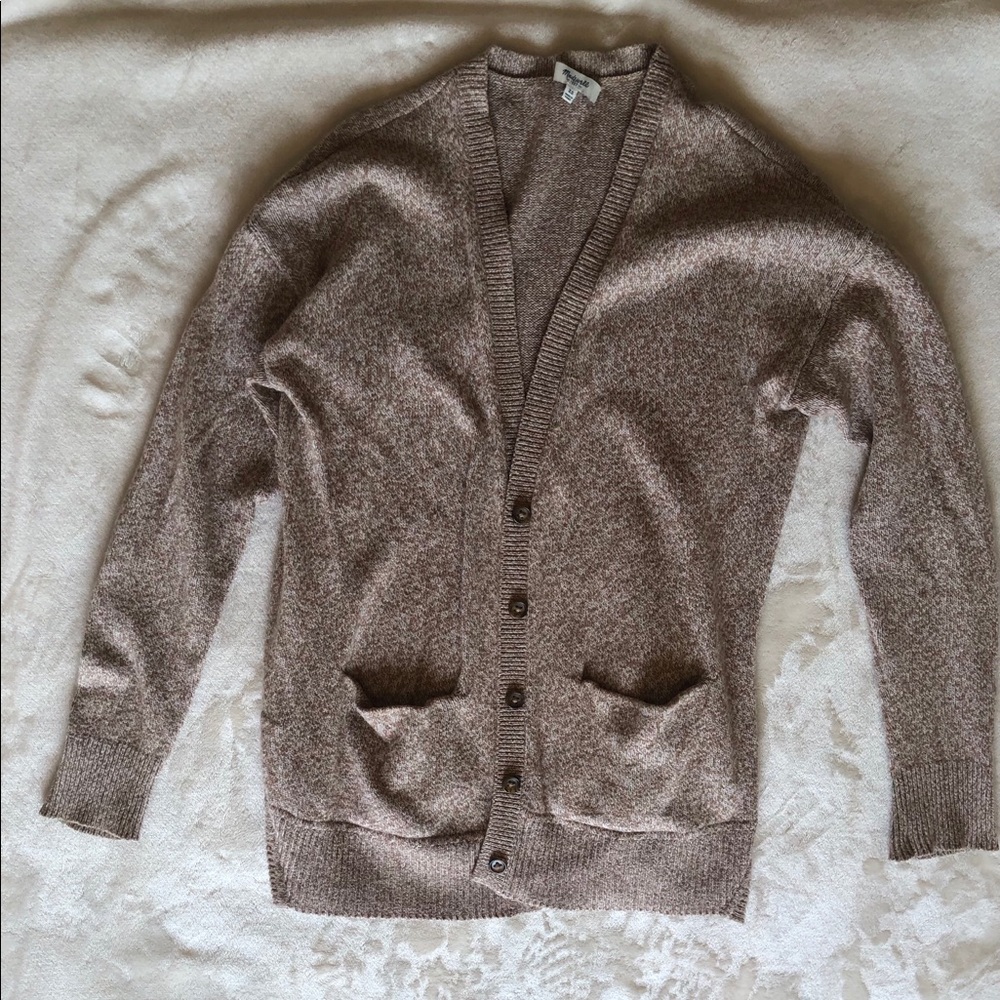 MADEWELL Tan and White Cardigan